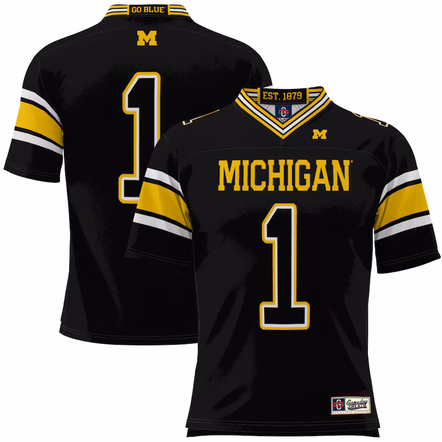 Youth GameDay Greats #1 Black Michigan Wolverines Football Jersey - Jersey