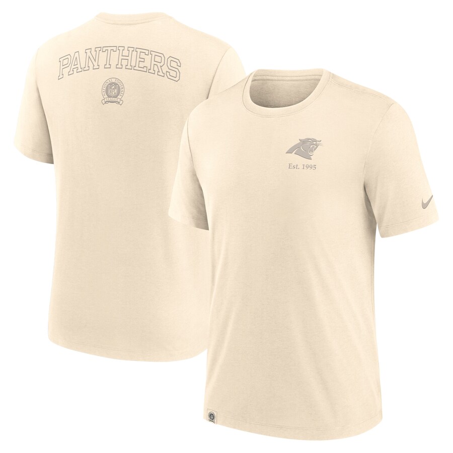 Men's Carolina Panthers Nike Cream Glory Tri-Blend T-Shirt - Jersey