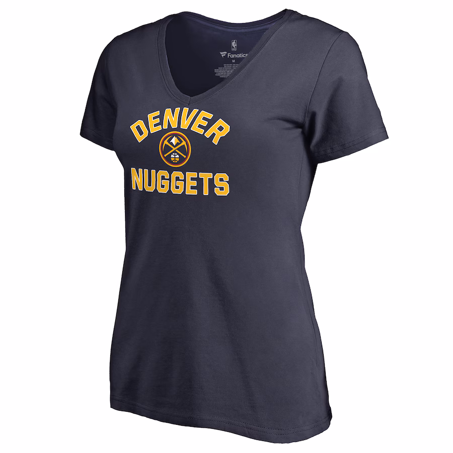 Women's Denver Nuggets Navy Overtime V-Neck T-Shirt - Jersey
