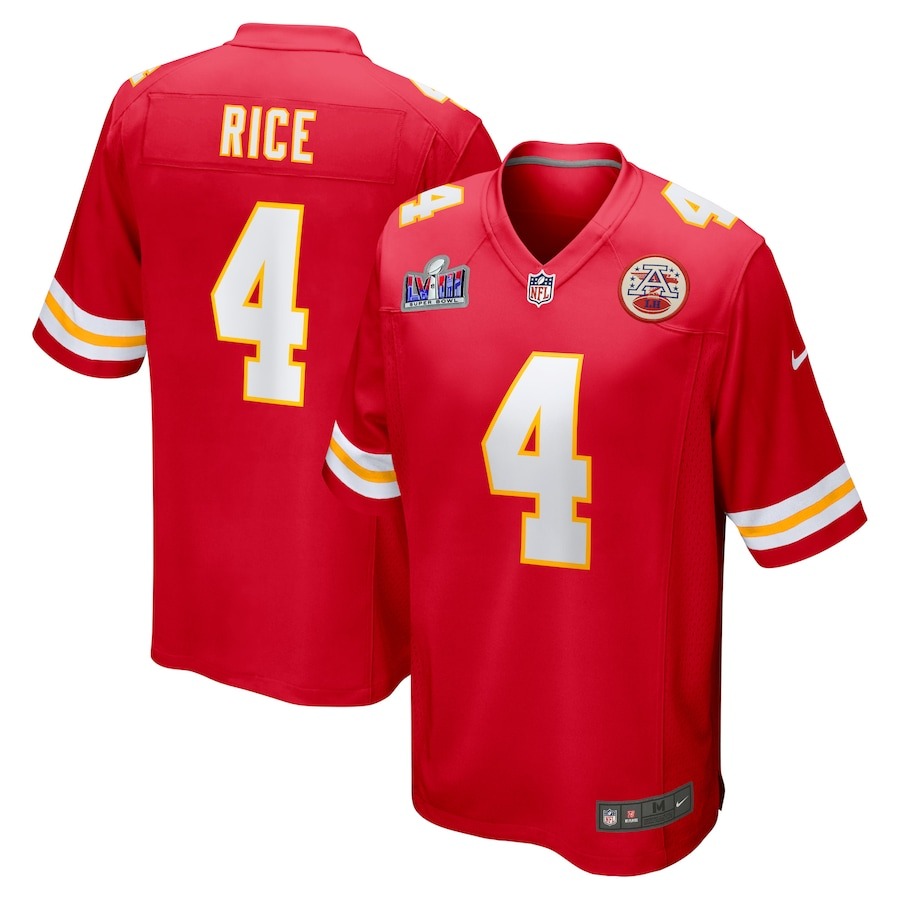 Men's Kansas City Chiefs Rashee Rice Nike Red Super Bowl LVIII Game Jersey - Jersey