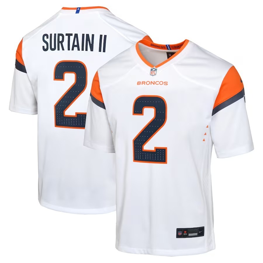 Youth Denver Broncos Patrick Surtain II Nike White Mile High Collection Game Jersey - Jersey