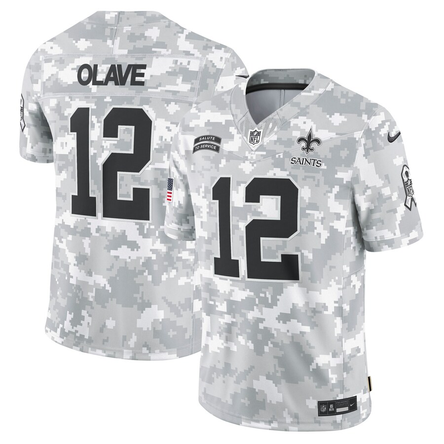 Men's New Orleans Saints Chris Olave Nike Arctic Camo 2024 Salute to Service Limited Jersey - Jersey