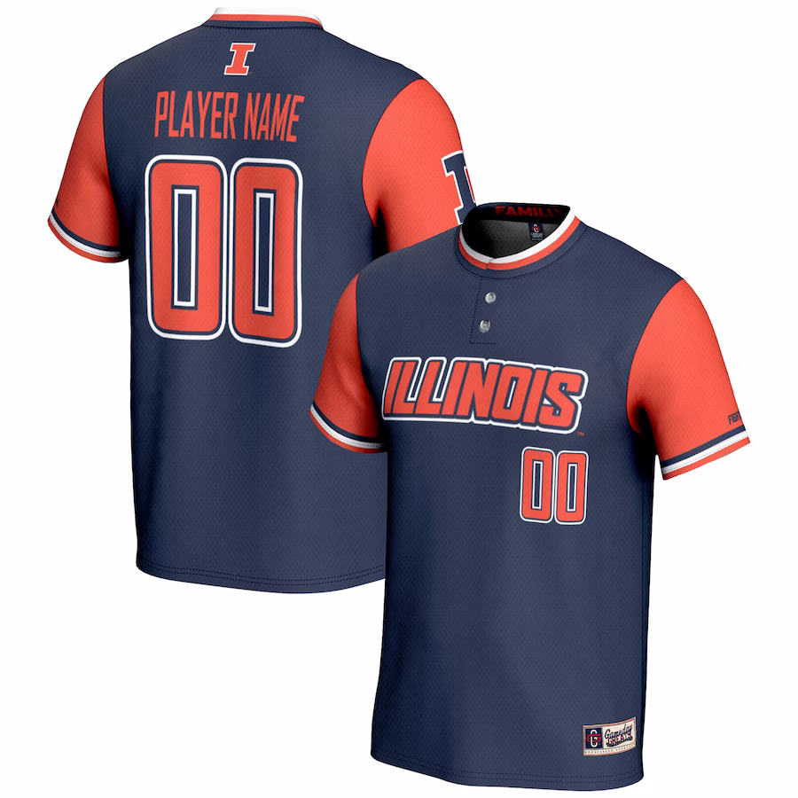 Illinois Fighting Illini GameDay Greats Youth NIL Pick-A-Player Lightweight Softball Jersey - Navy - Jersey