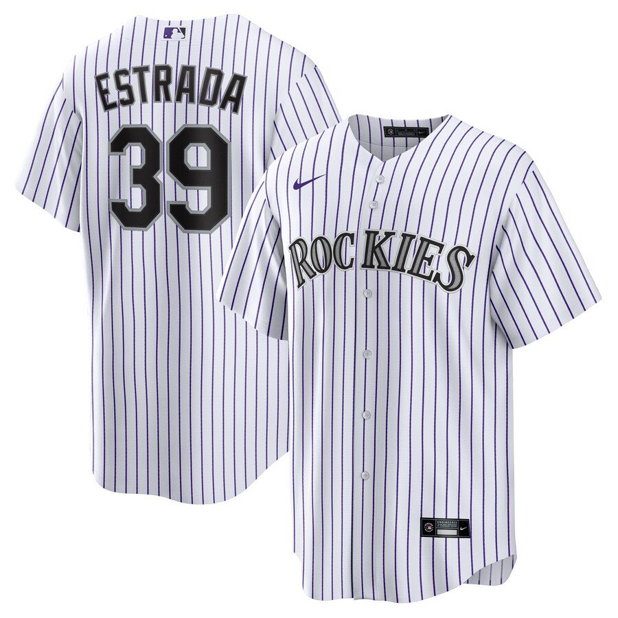 Men's Colorado Rockies Thairo Estrada Nike White Home Replica Jersey - Jersey