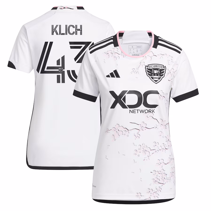 Women's D.C. United Mateusz Klich adidas White 2023 The Cherry Blossom Kit Replica Player Jersey - Jersey