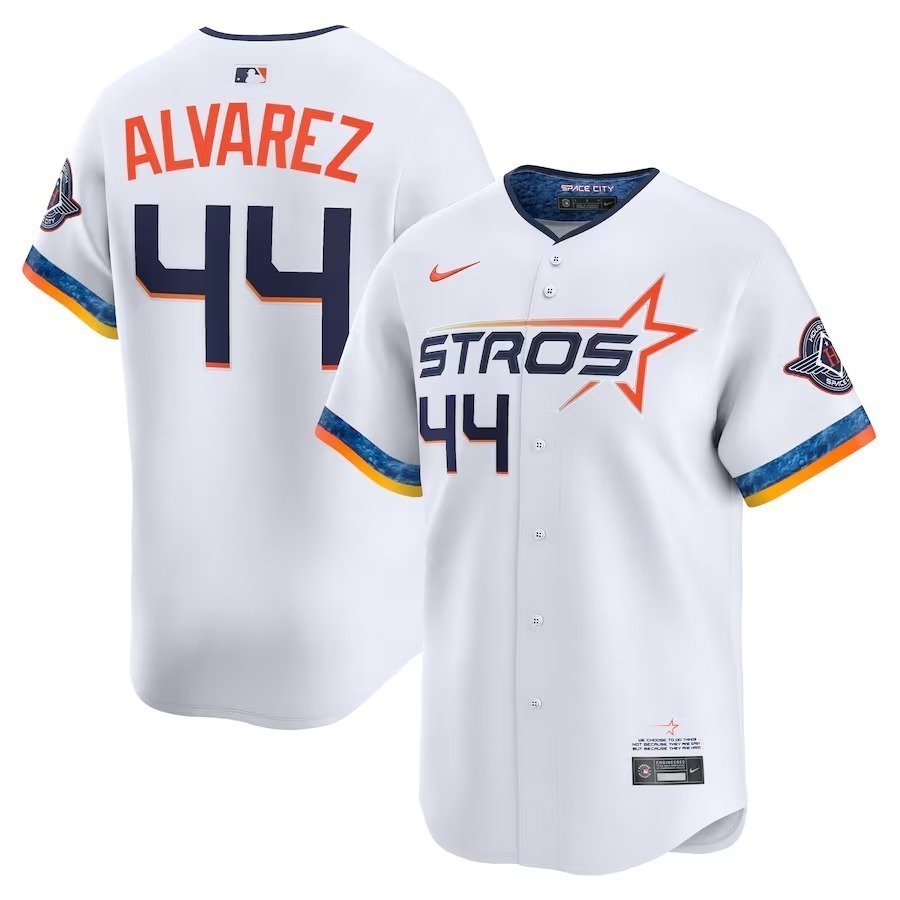 Men's Houston Astros Yordan Alvarez Nike White 2025 City Connect Limited Player Jersey - Jersey