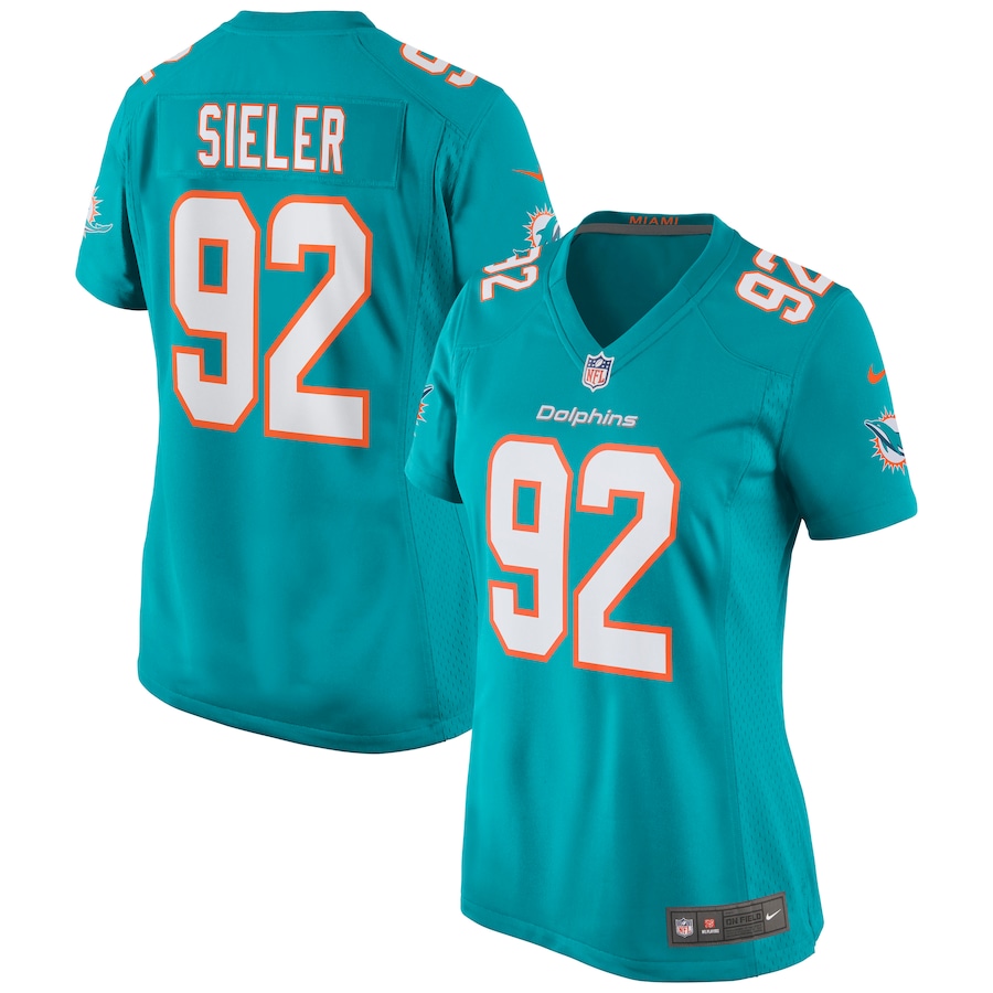 Women's Miami Dolphins Zach Sieler Nike Aqua Game Jersey - Jersey
