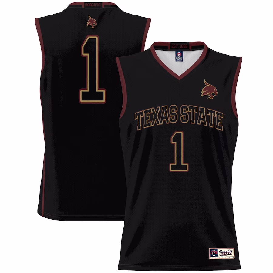 #1 Texas State Bobcats GameDay Greats Youth Lightweight Basketball Jersey - Black - Jersey