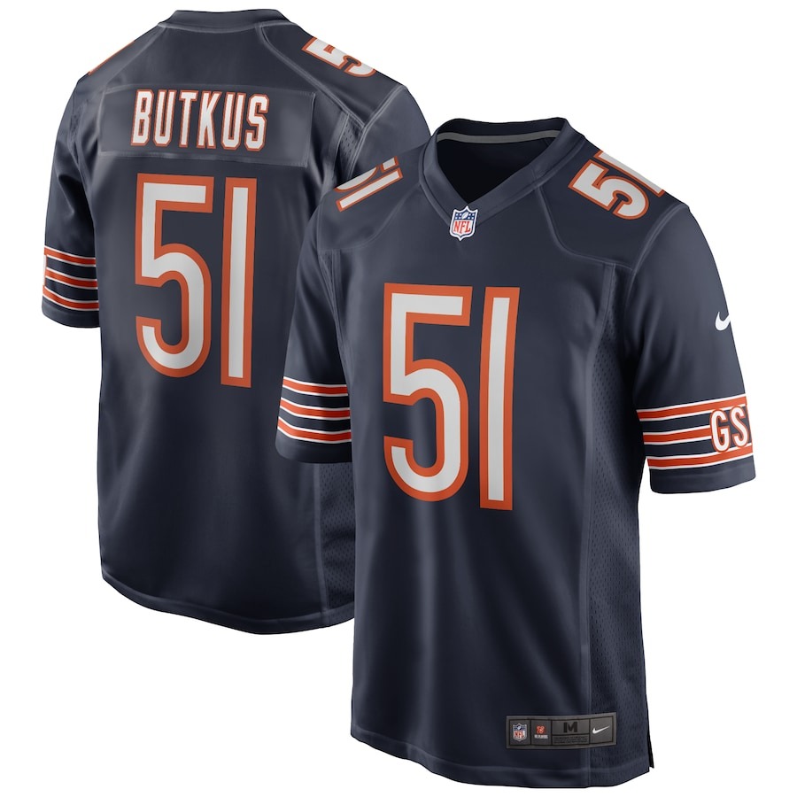 Men's Chicago Bears Dick Butkus Nike Navy Game Retired Player Jersey - Jersey