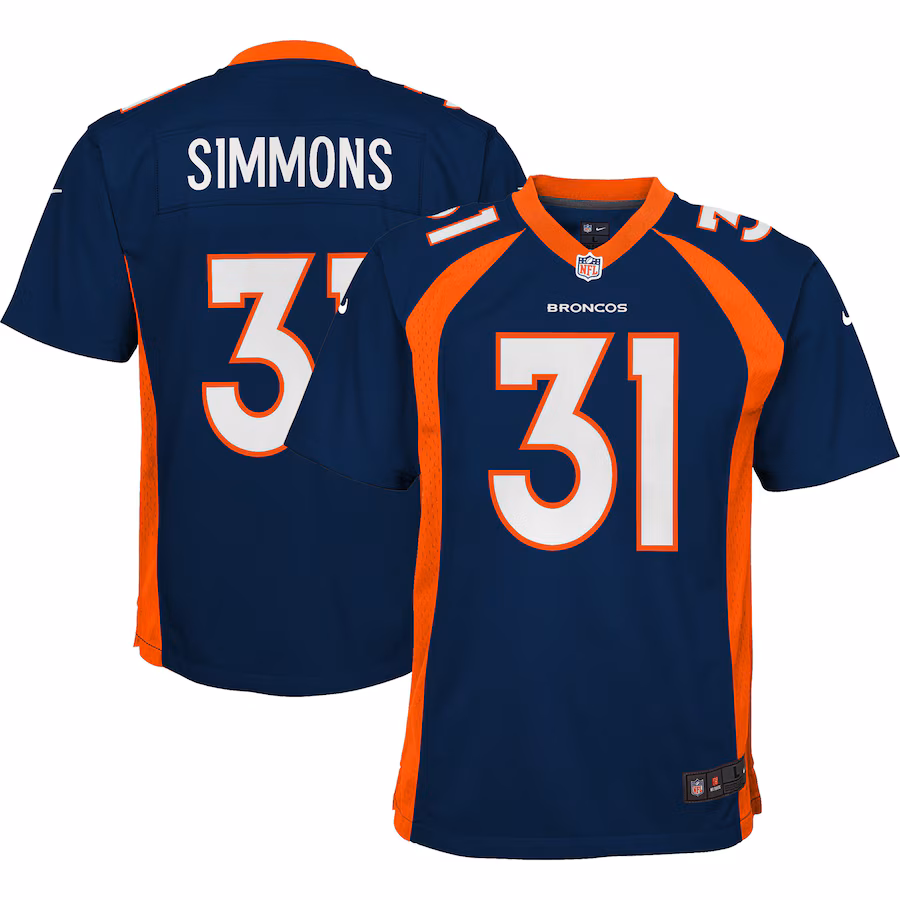 Youth Denver Broncos Justin Simmons Nike Navy Game Jersey - Jersey