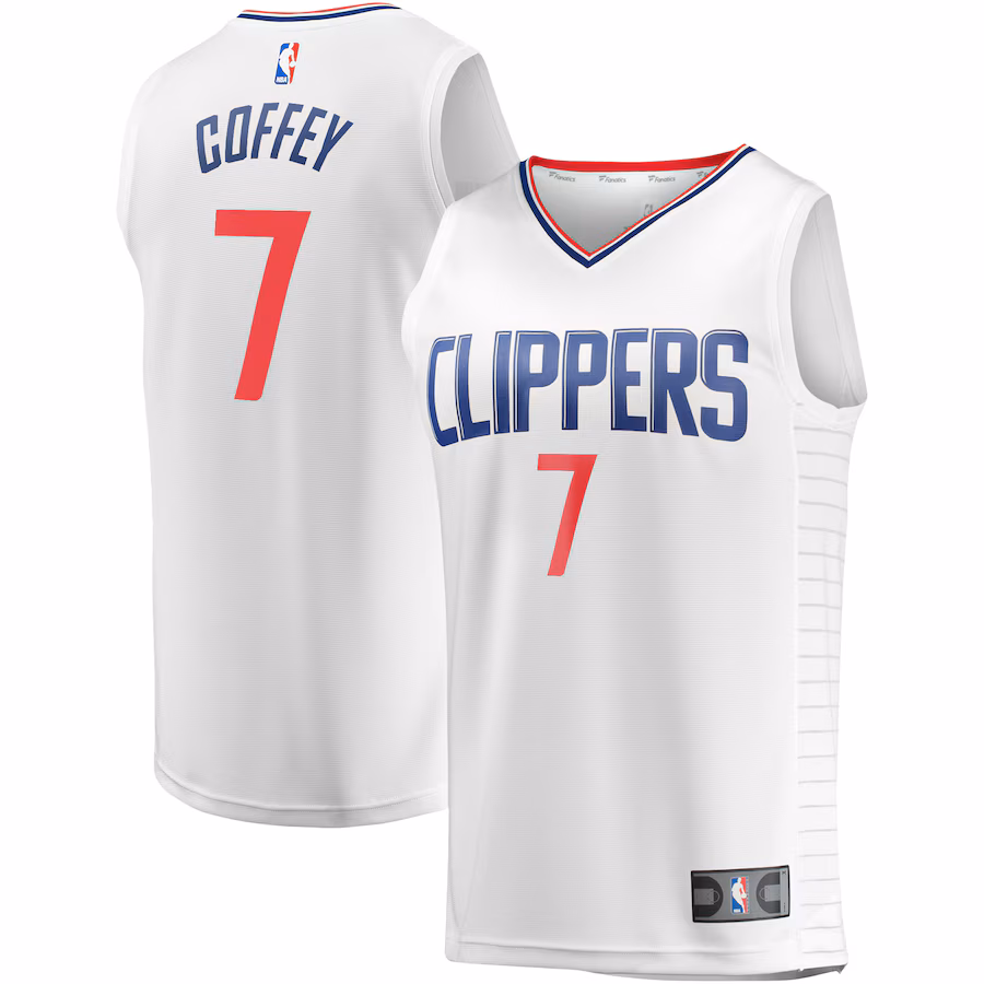 Men's LA Clippers Amir Coffey Fanatics White Fast Break Player Jersey - Association Edition - Jersey