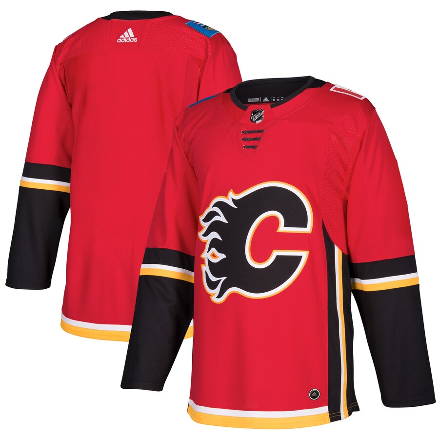 Men's Calgary Flames adidas Red Home Authentic Blank Jersey - Jersey