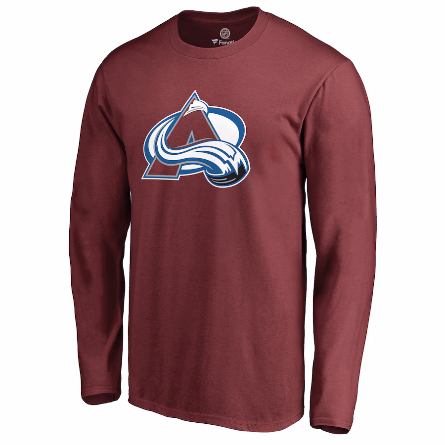 Men's Colorado Avalanche Maroon Primary Logo 2 Long Sleeve T-Shirt - Jersey
