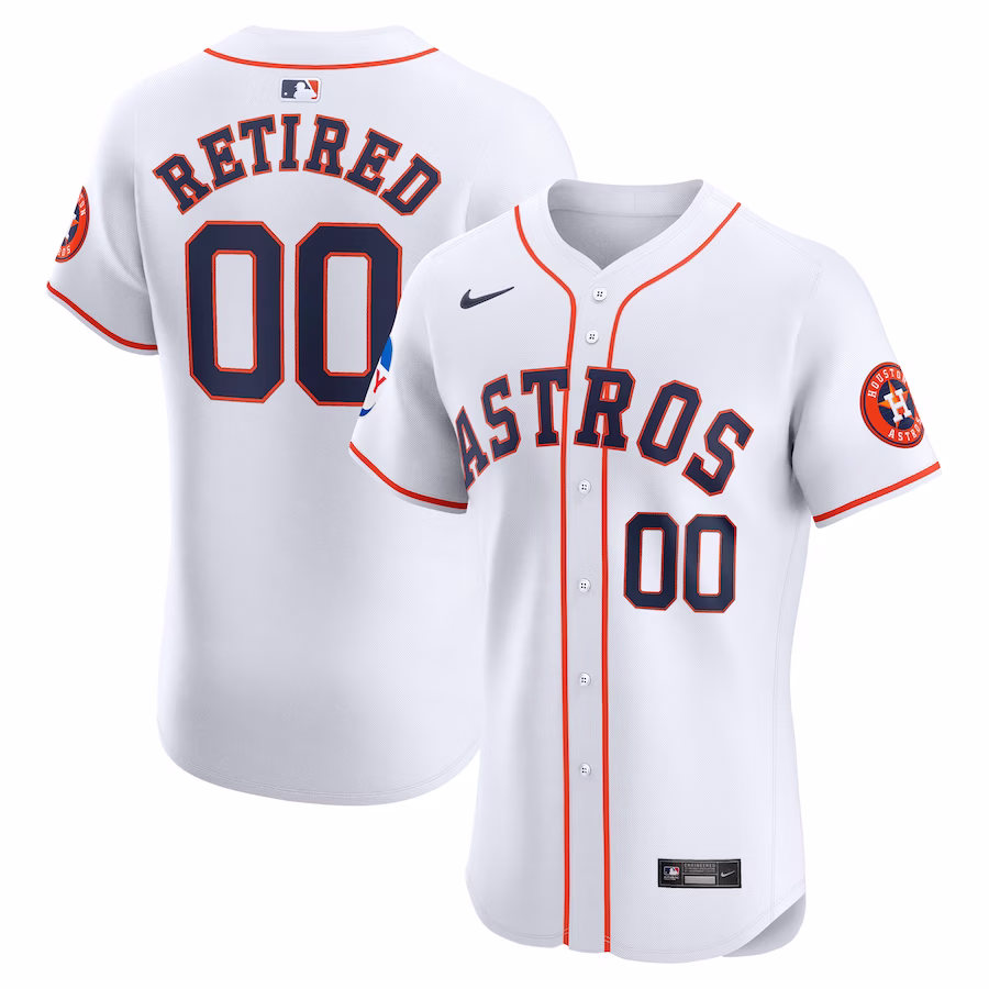 Men's Houston Astros Nike White Home Elite Pick-A-Player Retired Roster Patch Jersey - Jersey