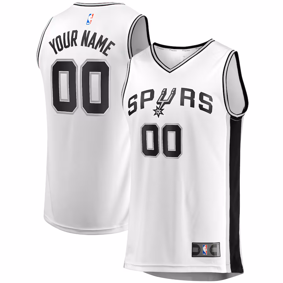 Men's San Antonio Spurs Fanatics White Fast Break Custom Replica Jersey - Association Edition - Jersey
