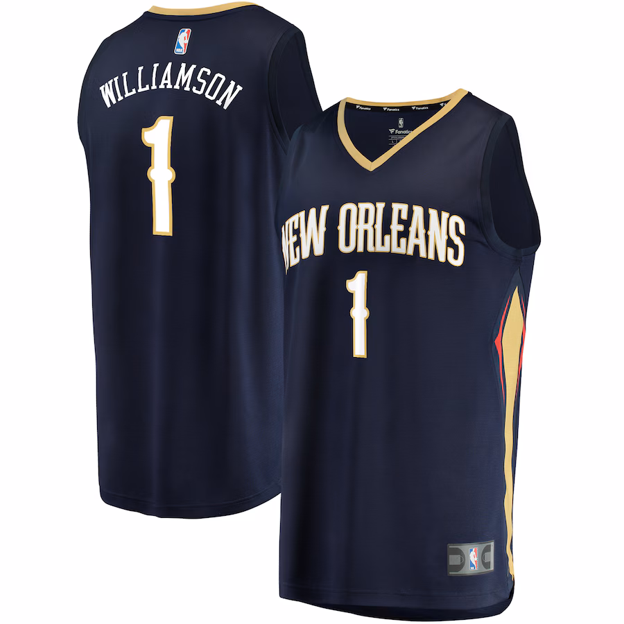 Men's New Orleans Pelicans Zion Williamson Fanatics Navy Fast Break Replica Jersey - Icon Edition - Jersey
