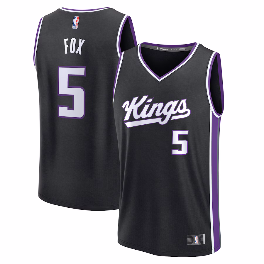 Youth Sacramento Kings De'Aaron Fox Fanatics Black Fast Break Replica Player Jersey - Icon Edition - Jersey