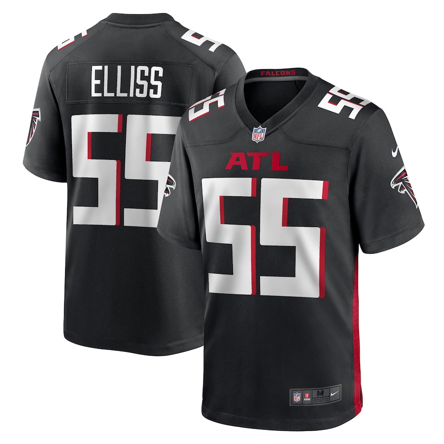 Men's Atlanta Falcons Kaden Elliss Nike Black Game Player Jersey - Jersey