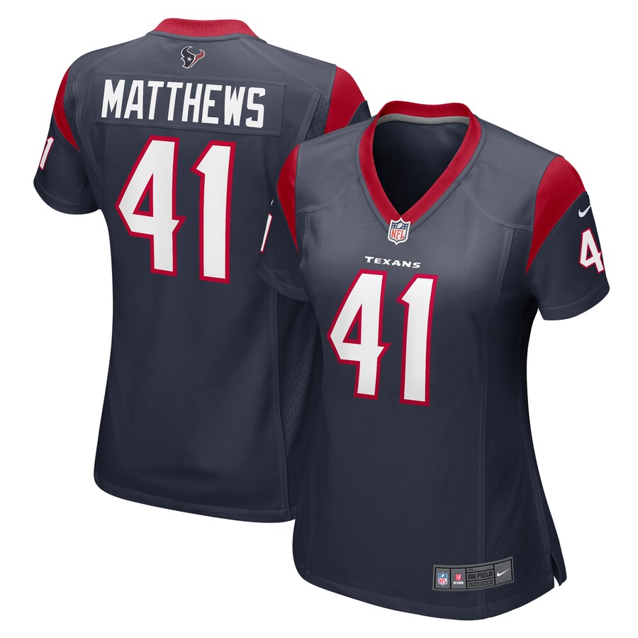 Women's Houston Texans Jesse Matthews Nike  Navy Team Game Jersey - Jersey