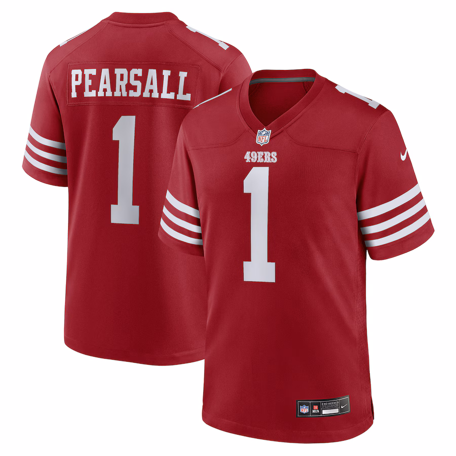 Men's San Francisco 49ers Ricky Pearsall Nike Scarlet Team Game Jersey - Jersey