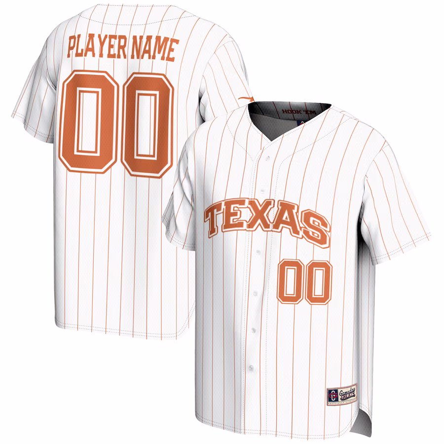 Texas Longhorns GameDay Greats NIL Pick-A-Player Lightweight Baseball Jersey - White - Jersey