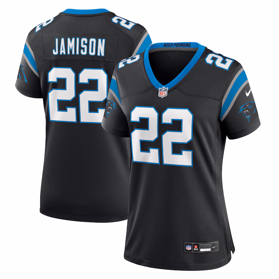 Women's Carolina Panthers D'Shawn Jamison Nike  Black Team Game Jersey - Jersey