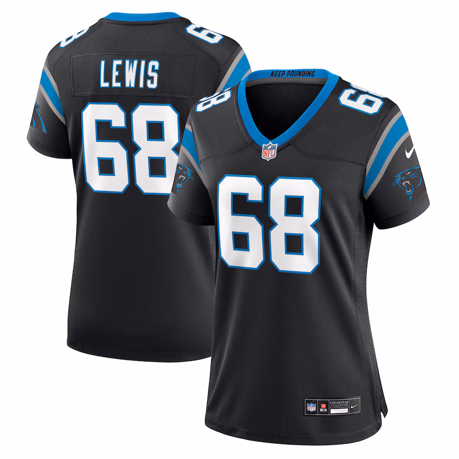 Women's Carolina Panthers Damien Lewis Nike Black Game Jersey - Jersey