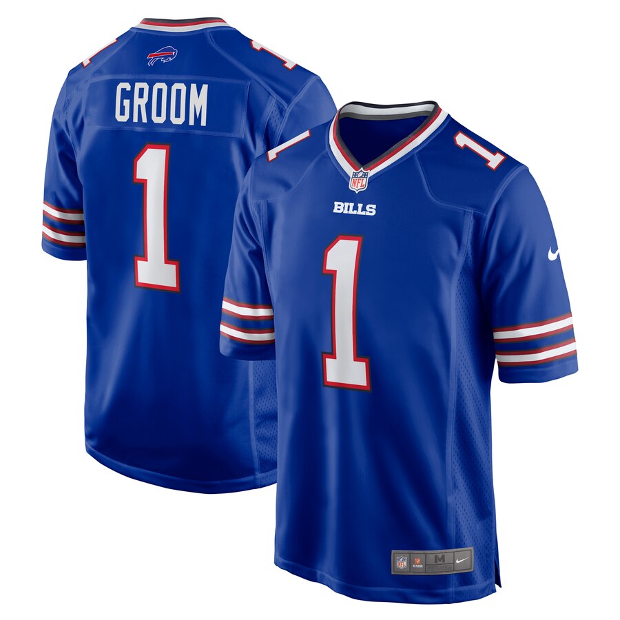 Men's Buffalo Bills Number 1 Groom Nike Royal Game Jersey - Jersey