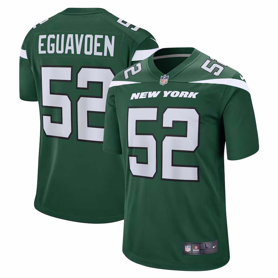 Men's New York Jets Sam Eguavoen Nike Gotham Green  Game Jersey - Jersey