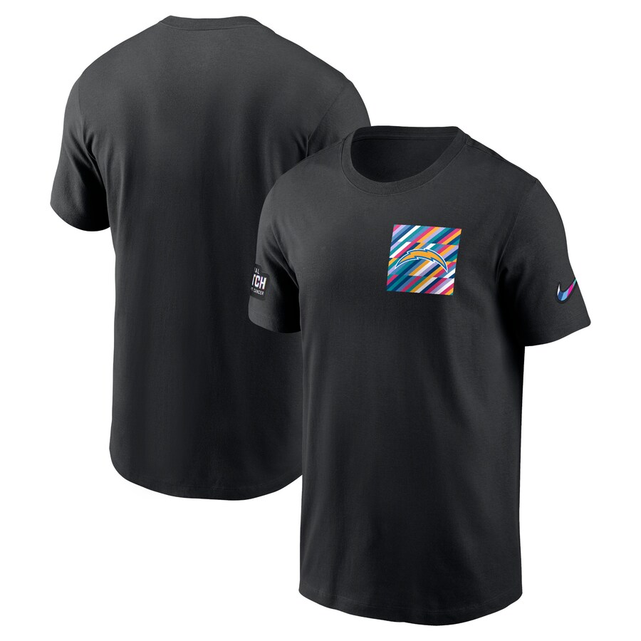 Men's Los Angeles Chargers  Nike Black Crucial Catch Sideline Tri-Blend T-Shirt - Jersey