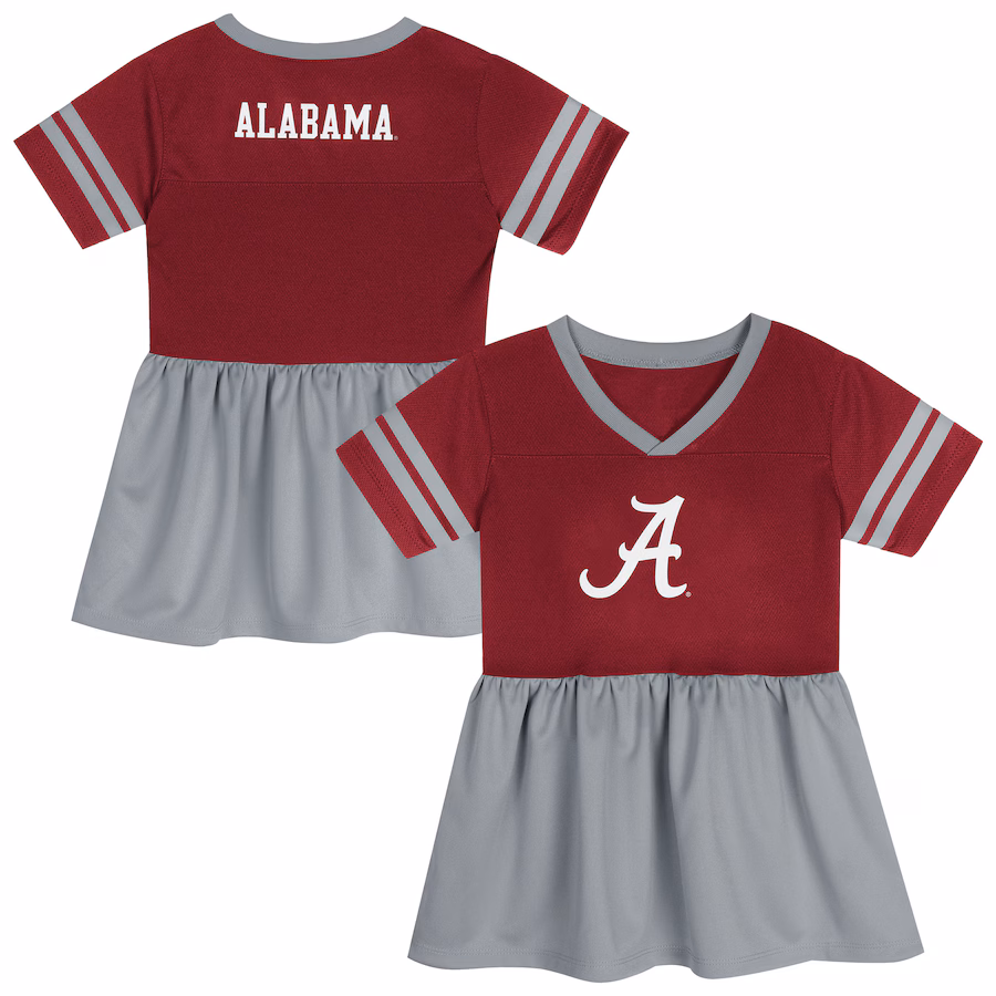 Girls Preschool Outerstuff Crimson/Grey Alabama Crimson Tide Stadium Lights Fashion Jersey Dress - Jersey