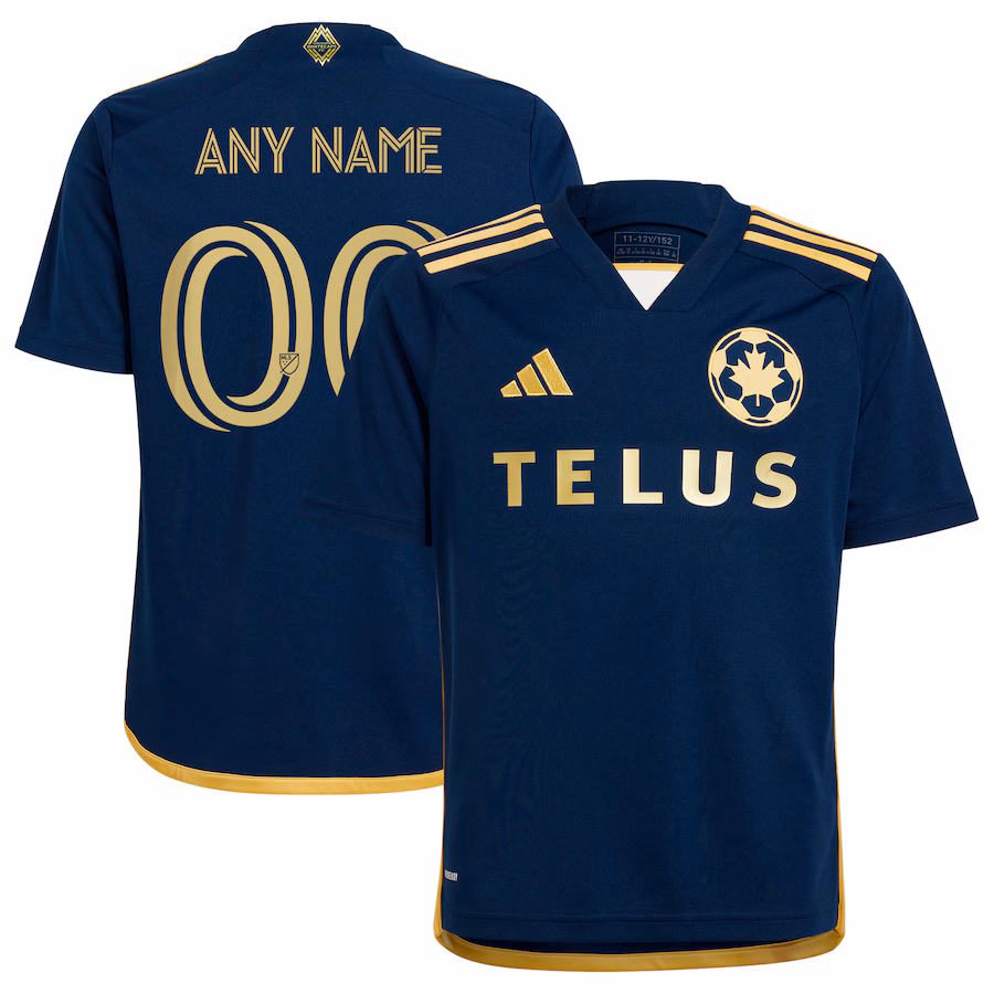 Youth Vancouver Whitecaps FC  adidas Navy 2024 The 50 Replica Custom Jersey - Jersey
