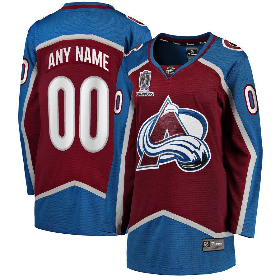 Women's Colorado Avalanche Fanatics Branded Burgundy Home 2022 Stanley Cup Champions Breakaway Custom Jersey - Jersey