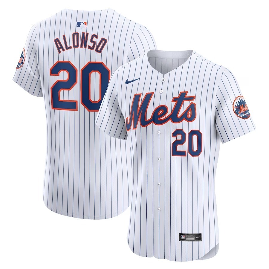 Men's New York Mets Pete Alonso Nike White Home Elite Jersey - Jersey