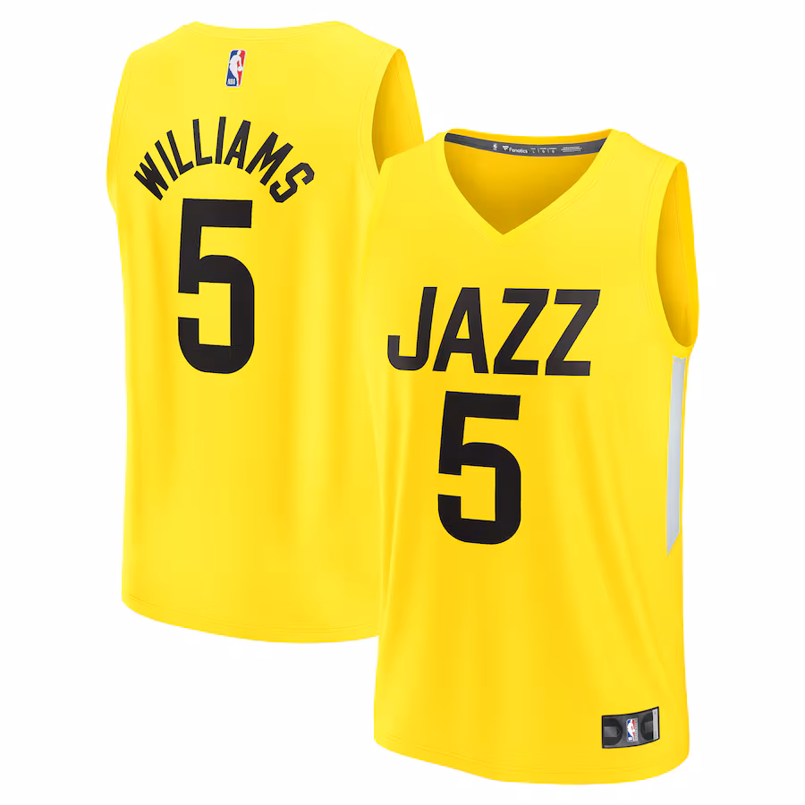 Men's Utah Jazz Cody Williams Fanatics Yellow 2024 NBA Draft Fast Break Player Jersey - Icon Edition - Jersey