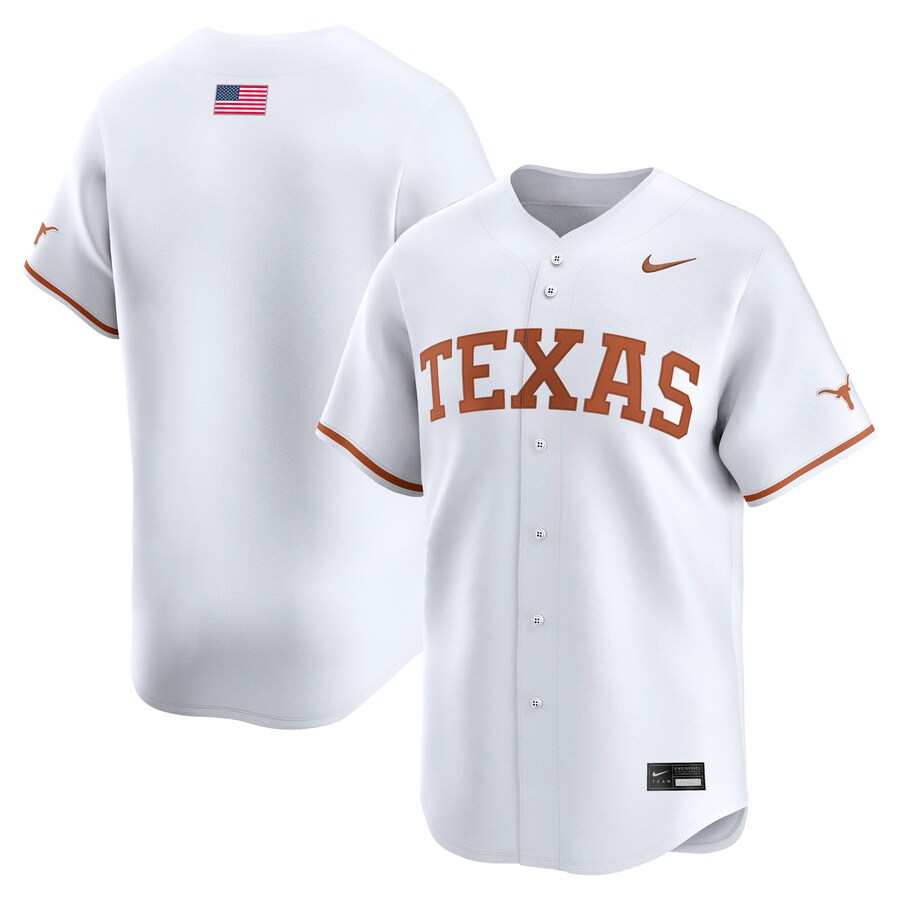 Men's Nike White Texas Longhorns College Limited Baseball Jersey - Jersey