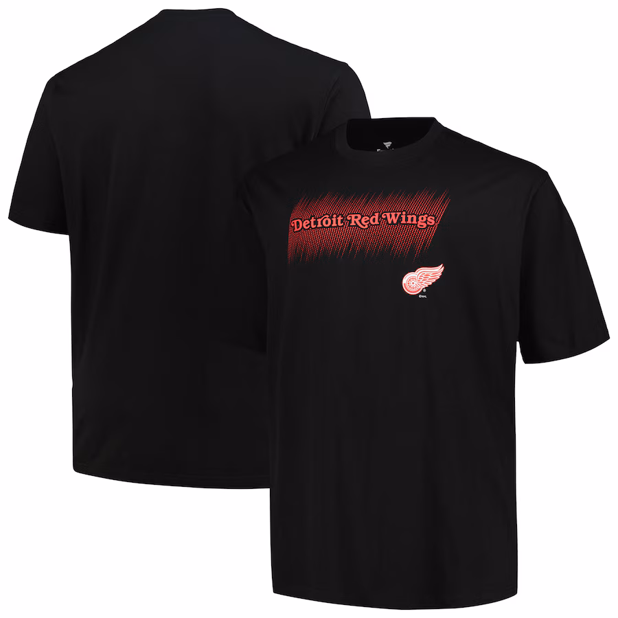 Men's Detroit Red Wings Fanatics Black Big & Tall Wordmark T-Shirt - Jersey