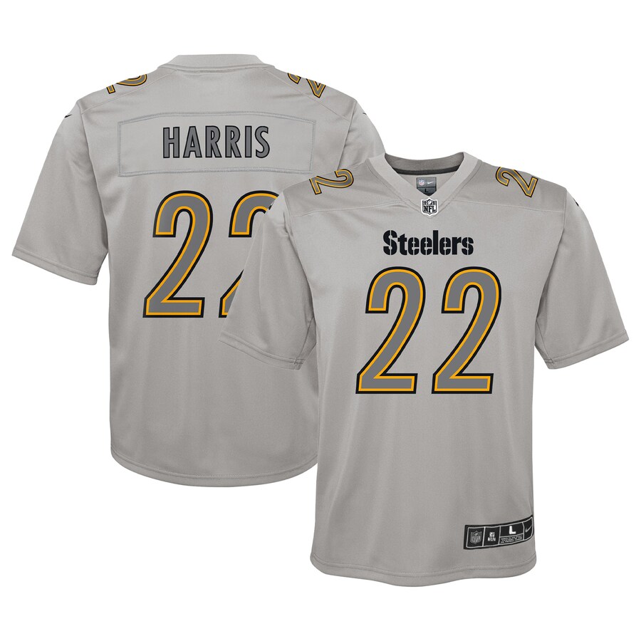 Youth Pittsburgh Steelers Najee Harris Nike Gray Atmosphere Game Jersey - Jersey