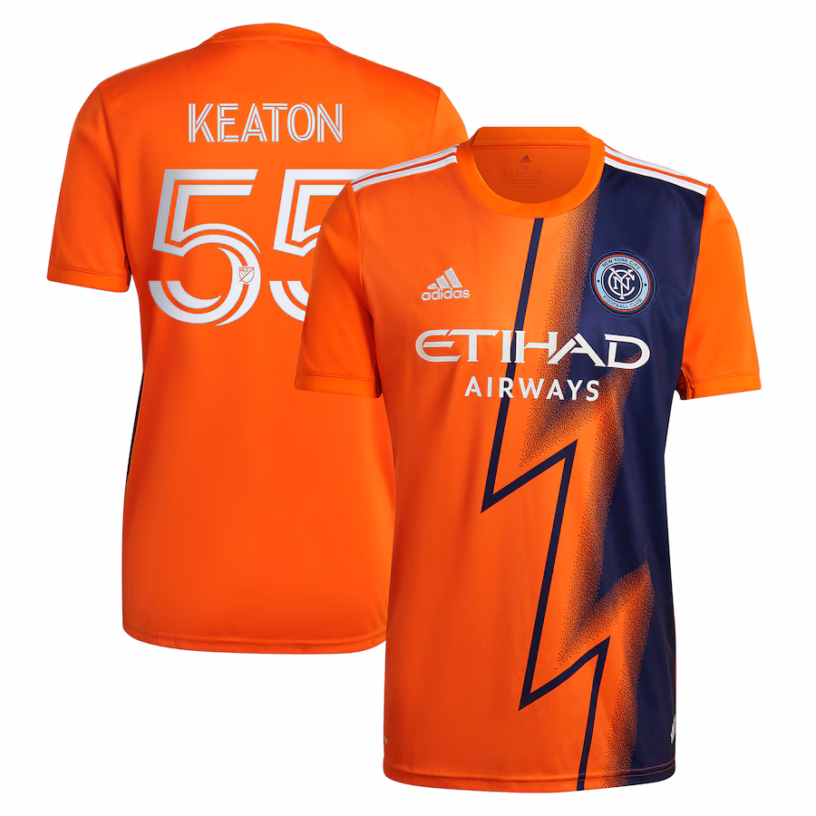 Men's New York City FC Keaton Parks adidas Orange 2023 The Volt Kit Replica Player Jersey - Jersey
