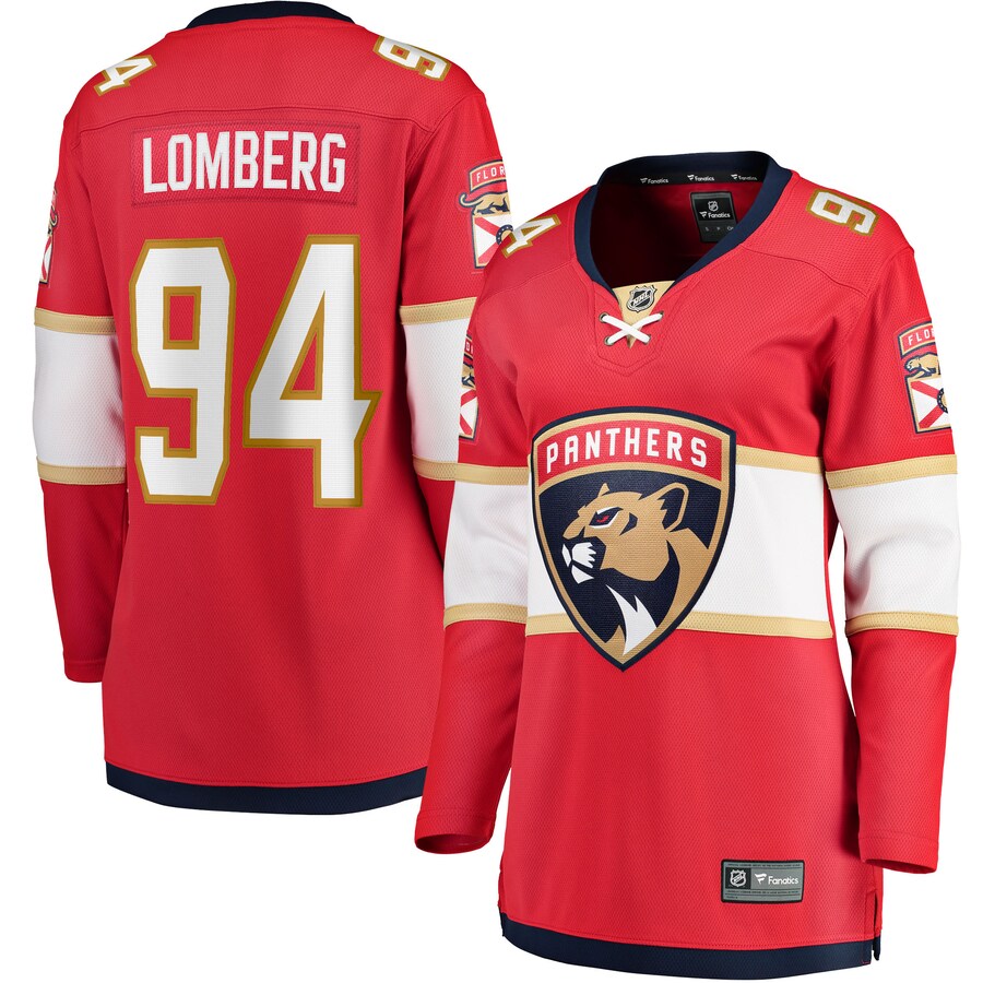 Women's Florida Panthers Ryan Lomberg Fanatics Branded Red Home Breakaway Player Jersey - Jersey