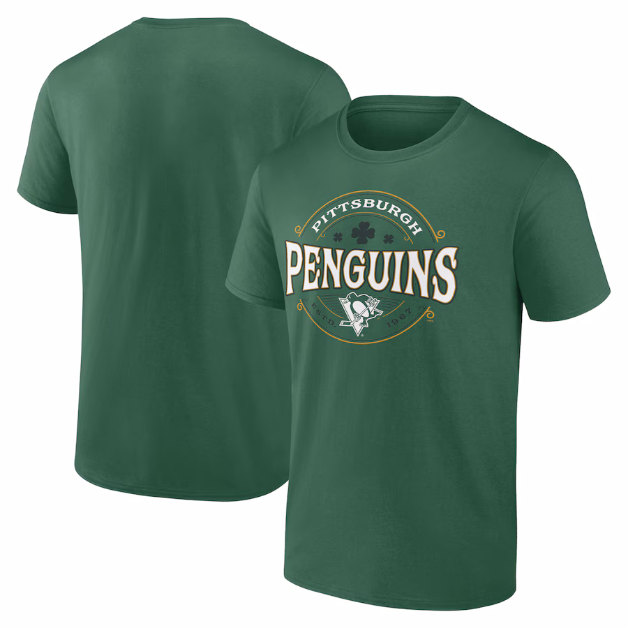 Men's Pittsburgh Penguins Kelly Green St. Patrick's Day Lucky T-Shirt - Jersey