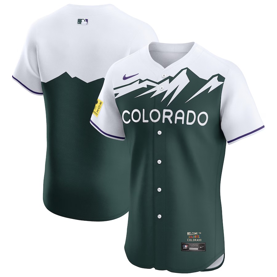 Men's Colorado Rockies Nike Green City Connect Elite Jersey - Jersey