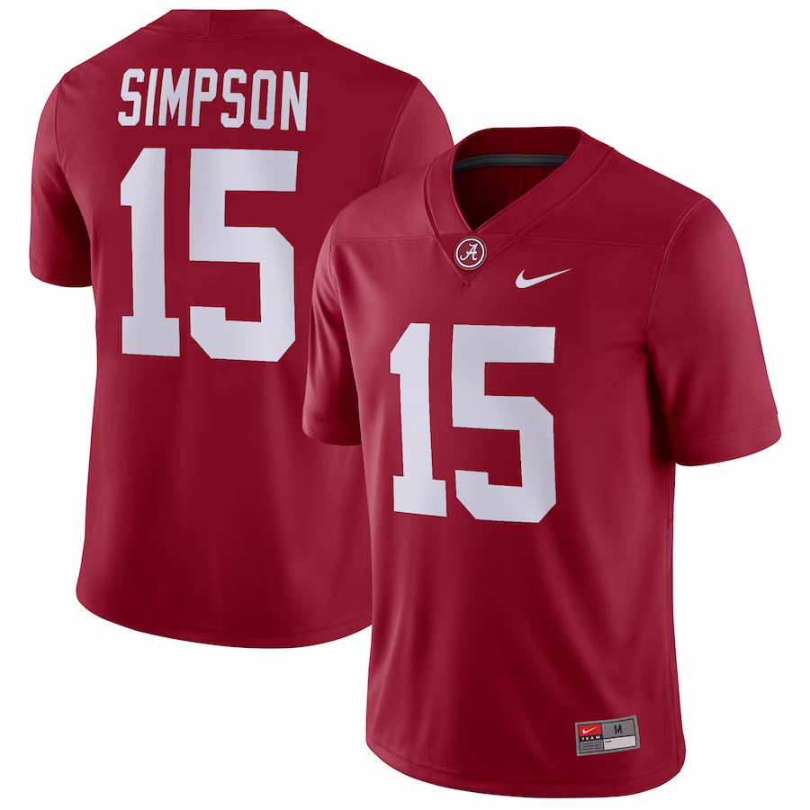 Ty Simpson Alabama Crimson Tide Nike NIL Replica Football Jersey - Crimson - Jersey