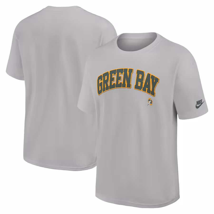 Men's Green Bay Packers  Nike Silver Rewind Max90 Statement T-Shirt - Jersey