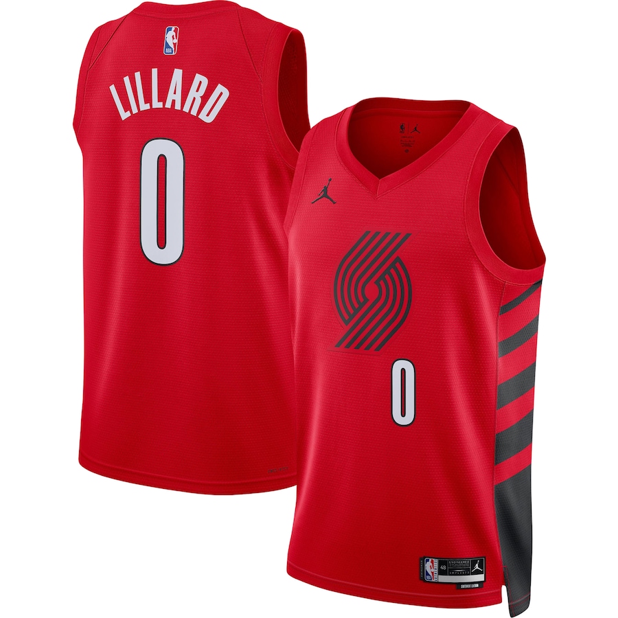 Unisex Portland Trail Blazers Damian Lillard Jordan Brand Red Swingman Jersey - Statement Edition - Jersey