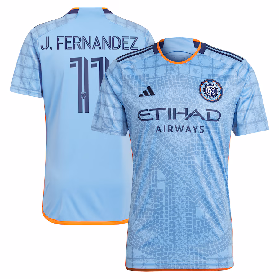 Men's New York City FC Julian Fernandez adidas Light Blue 2024 The Interboro Kit Replica Player Jersey - Jersey