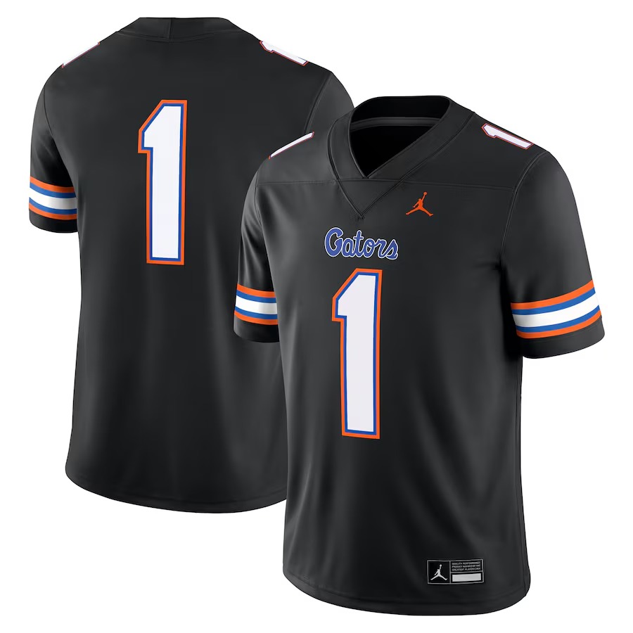 Men's Jordan Brand #1 Black Florida Gators Alternate Game Jersey - Jersey
