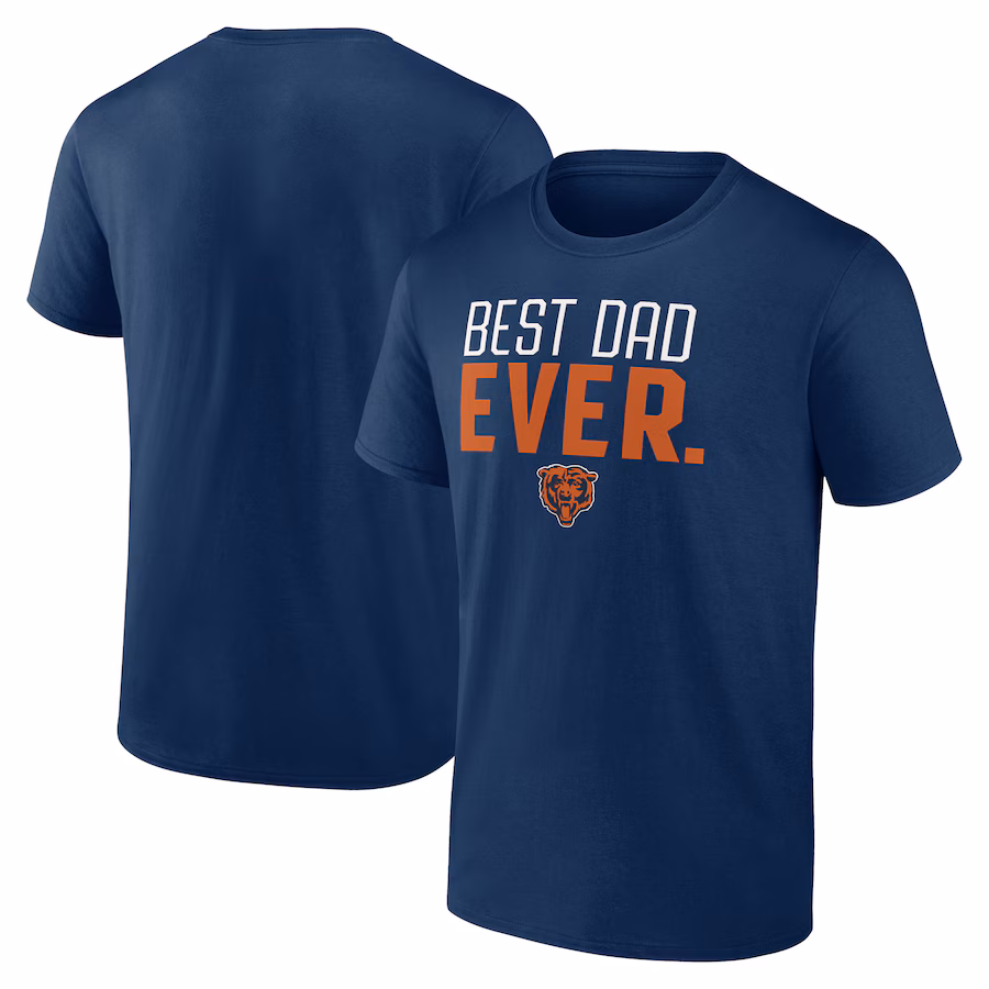 Men's Chicago Bears Navy Best Dad Ever Team T-Shirt - Jersey