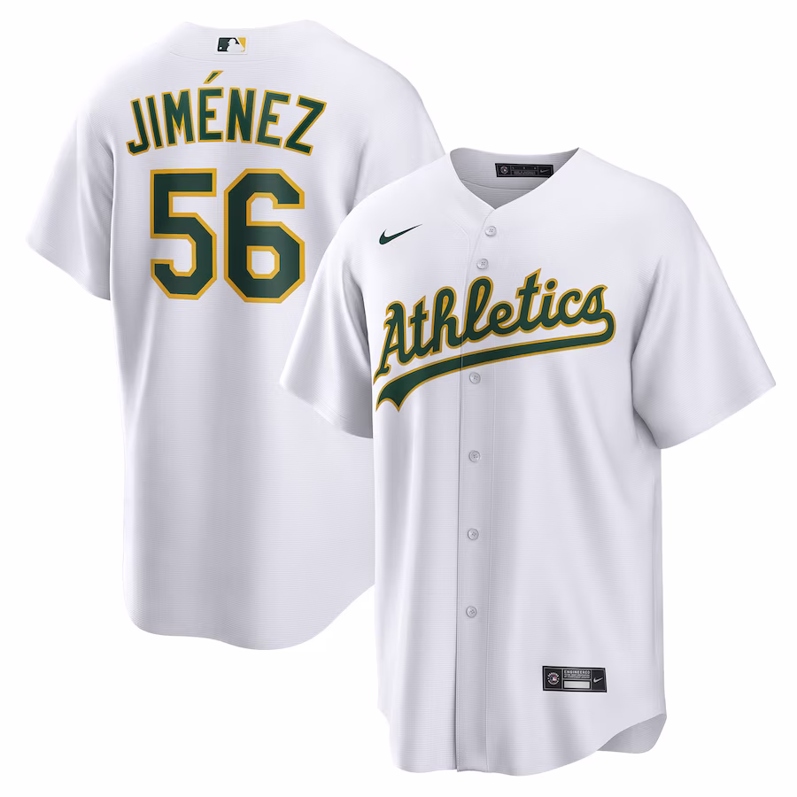 Men's Oakland Athletics Dany Jiménez Nike White Home  Replica Player Jersey - Jersey