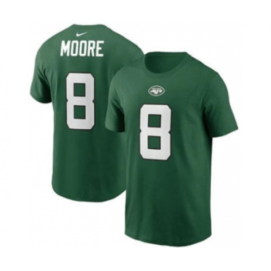 Men's New York Jets #8 Elijah Moore 2021 Green Football Draft First Round Pick Player Name & Number Football T-Shirt - Jersey